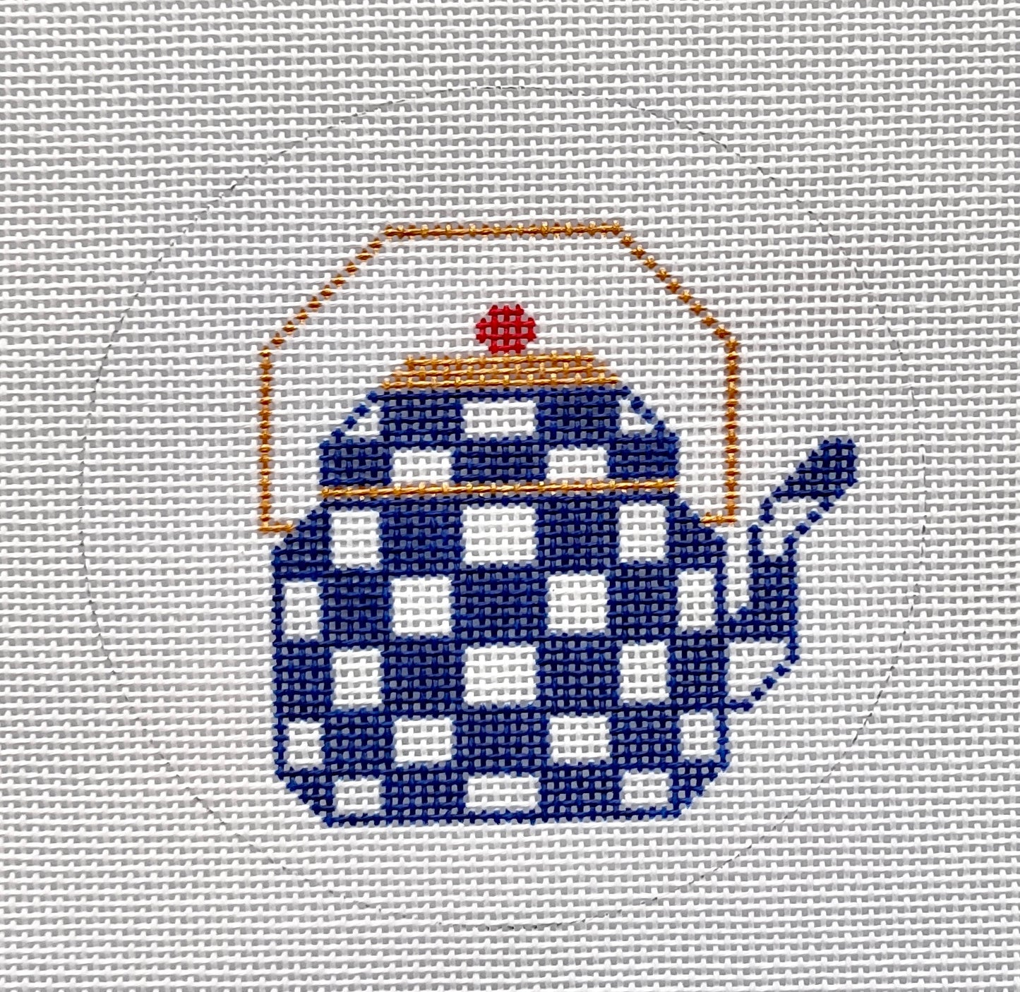 Blue & White Teapot Round