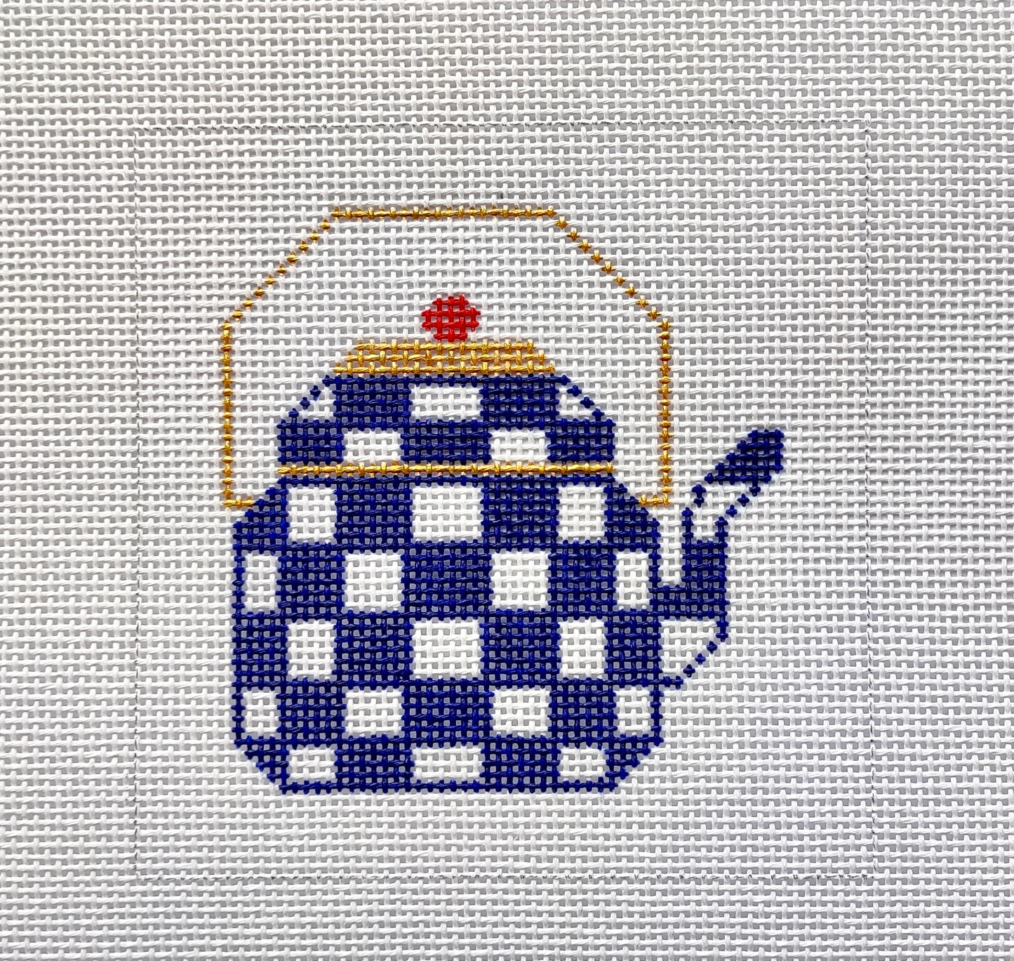 Teapot Square Blue & White